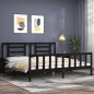 vidaXL Estructura de cama con cabecero madera maciza negro 200x200 cm vidaXL Estructura de cama con cabecero madera maciza negro 200x200 cm
