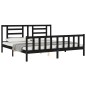 vidaXL Estructura de cama con cabecero madera maciza negro 200x200 cm vidaXL Estructura de cama con cabecero madera maciza negro 200x200 cm