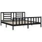 vidaXL Estructura de cama con cabecero madera maciza negro 200x200 cm vidaXL Estructura de cama con cabecero madera maciza negro 200x200 cm