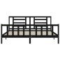 vidaXL Estructura de cama con cabecero madera maciza negro 200x200 cm vidaXL Estructura de cama con cabecero madera maciza negro 200x200 cm