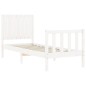 vidaXL Estructura de cama individual con cabecero madera maciza blanco