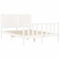 vidaXL Estructura de cama con cabecero madera maciza blanco 140x200 cm vidaXL Estructura de cama con cabecero madera maciza blanco 140x200 cm