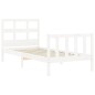 vidaXL Estructura de cama individual con cabecero madera maciza blanco