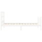 vidaXL Estructura de cama individual con cabecero madera maciza blanco
