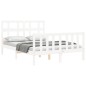 vidaXL Estructura cama de matrimonio con cabecero madera maciza blanco vidaXL Estructura cama de matrimonio con cabecero madera maciza blanco