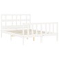vidaXL Estructura cama de matrimonio con cabecero madera maciza blanco vidaXL Estructura cama de matrimonio con cabecero madera maciza blanco