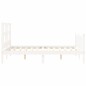 vidaXL Estructura cama de matrimonio con cabecero madera maciza blanco vidaXL Estructura cama de matrimonio con cabecero madera maciza blanco