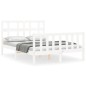 vidaXL Estructura de cama con cabecero madera maciza blanco 140x200 cm vidaXL Estructura de cama con cabecero madera maciza blanco 140x200 cm