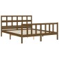 vidaXL Estructura de cama matrimonio con cabecero madera marrón miel vidaXL Estructura de cama matrimonio con cabecero madera marrón miel