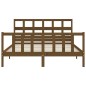 vidaXL Estructura de cama matrimonio con cabecero madera marrón miel vidaXL Estructura de cama matrimonio con cabecero madera marrón miel