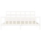vidaXL Estructura cama de matrimonio con cabecero madera maciza blanco