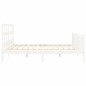 vidaXL Estructura cama de matrimonio con cabecero madera maciza blanco