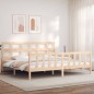 vidaXL Estructura de cama con cabecero madera maciza 200x200 cm vidaXL Estructura de cama con cabecero madera maciza 200x200 cm