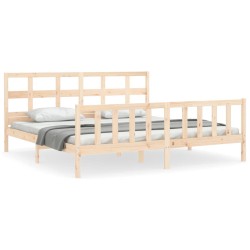 vidaXL Estructura de cama con cabecero madera maciza 200x200 cm