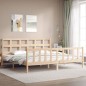 vidaXL Estructura de cama con cabecero madera maciza 200x200 cm vidaXL Estructura de cama con cabecero madera maciza 200x200 cm