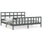 vidaXL Estructura de cama con cabecero madera maciza gris 200x200 cm vidaXL Estructura de cama con cabecero madera maciza gris 200x200 cm