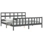 vidaXL Estructura de cama con cabecero madera maciza gris 200x200 cm vidaXL Estructura de cama con cabecero madera maciza gris 200x200 cm