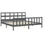 vidaXL Estructura de cama con cabecero madera maciza gris 200x200 cm vidaXL Estructura de cama con cabecero madera maciza gris 200x200 cm