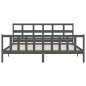 vidaXL Estructura de cama con cabecero madera maciza gris 200x200 cm vidaXL Estructura de cama con cabecero madera maciza gris 200x200 cm