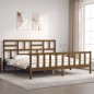 vidaXL Estructura cama y cabecero madera maciza marrón miel 200x200 cm vidaXL Estructura cama y cabecero madera maciza marrón miel 200x200 cm