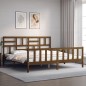 vidaXL Estructura cama y cabecero madera maciza marrón miel 200x200 cm vidaXL Estructura cama y cabecero madera maciza marrón miel 200x200 cm
