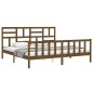 vidaXL Estructura cama y cabecero madera maciza marrón miel 200x200 cm vidaXL Estructura cama y cabecero madera maciza marrón miel 200x200 cm