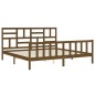 vidaXL Estructura cama y cabecero madera maciza marrón miel 200x200 cm vidaXL Estructura cama y cabecero madera maciza marrón miel 200x200 cm