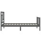 vidaXL Estructura de cama con cabecero madera maciza gris vidaXL Estructura de cama con cabecero madera maciza gris