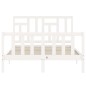 vidaXL Estructura de cama con cabecero madera maciza blanco 140x190 cm vidaXL Estructura de cama con cabecero madera maciza blanco 140x190 cm
