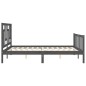 vidaXL Estructura de cama matrimonio con cabecero madera maciza gris