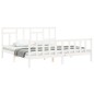 vidaXL Estructura cama de matrimonio con cabecero madera maciza blanco vidaXL Estructura cama de matrimonio con cabecero madera maciza blanco