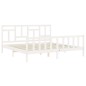 vidaXL Estructura cama de matrimonio con cabecero madera maciza blanco vidaXL Estructura cama de matrimonio con cabecero madera maciza blanco