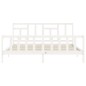 vidaXL Estructura cama de matrimonio con cabecero madera maciza blanco vidaXL Estructura cama de matrimonio con cabecero madera maciza blanco