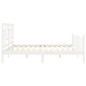 vidaXL Estructura cama de matrimonio con cabecero madera maciza blanco vidaXL Estructura cama de matrimonio con cabecero madera maciza blanco