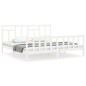 vidaXL Estructura de cama con cabecero madera maciza blanco 200x200 cm vidaXL Estructura de cama con cabecero madera maciza blanco 200x200 cm