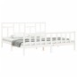 vidaXL Estructura de cama con cabecero madera maciza blanco 200x200 cm vidaXL Estructura de cama con cabecero madera maciza blanco 200x200 cm