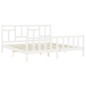 vidaXL Estructura de cama con cabecero madera maciza blanco 200x200 cm vidaXL Estructura de cama con cabecero madera maciza blanco 200x200 cm