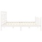 vidaXL Estructura de cama con cabecero madera maciza blanco 200x200 cm vidaXL Estructura de cama con cabecero madera maciza blanco 200x200 cm