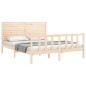 vidaXL Estructura de cama de matrimonio con cabecero madera maciza vidaXL Estructura de cama de matrimonio con cabecero madera maciza