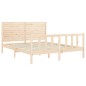 vidaXL Estructura de cama de matrimonio con cabecero madera maciza vidaXL Estructura de cama de matrimonio con cabecero madera maciza