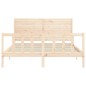 vidaXL Estructura de cama de matrimonio con cabecero madera maciza vidaXL Estructura de cama de matrimonio con cabecero madera maciza
