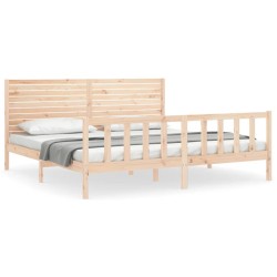 vidaXL Estructura de cama con cabecero madera maciza 200x200 cm