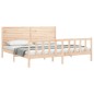 vidaXL Estructura de cama con cabecero madera maciza 200x200 cm vidaXL Estructura de cama con cabecero madera maciza 200x200 cm