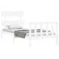 vidaXL Estructura de cama individual con cabecero madera maciza blanco vidaXL Estructura de cama individual con cabecero madera maciza blanco