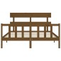 vidaXL Estructura de cama matrimonio con cabecero madera marrón miel vidaXL Estructura de cama matrimonio con cabecero madera marrón miel