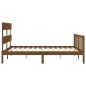 vidaXL Estructura de cama matrimonio con cabecero madera marrón miel vidaXL Estructura de cama matrimonio con cabecero madera marrón miel
