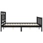 vidaXL Estructura de cama con cabecero madera maciza negro 160x200 cm