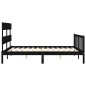 vidaXL Estructura de cama con cabecero madera maciza negro 160x200 cm vidaXL Estructura de cama con cabecero madera maciza negro 160x200 cm