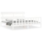 vidaXL Estructura cama de matrimonio con cabecero madera maciza blanco