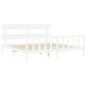 vidaXL Estructura cama de matrimonio con cabecero madera maciza blanco